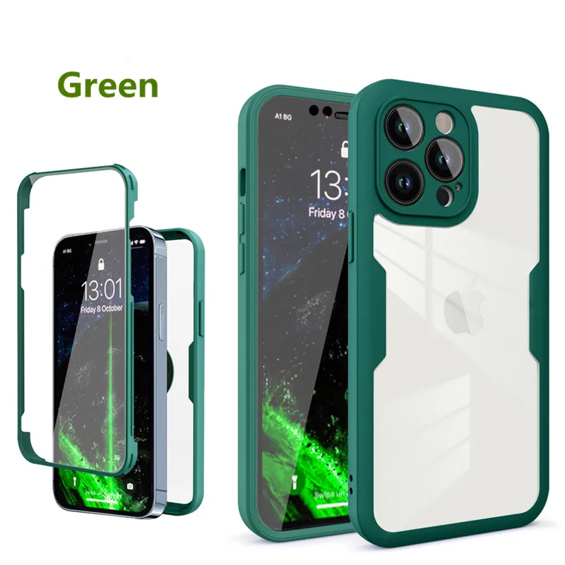 360 Full Body Front+Back Clear Case For iPhone 16 15 14 13 11 12 Pro Max XS X XR 7 8 Plus SE 2022 Silicone Shockproof Cover