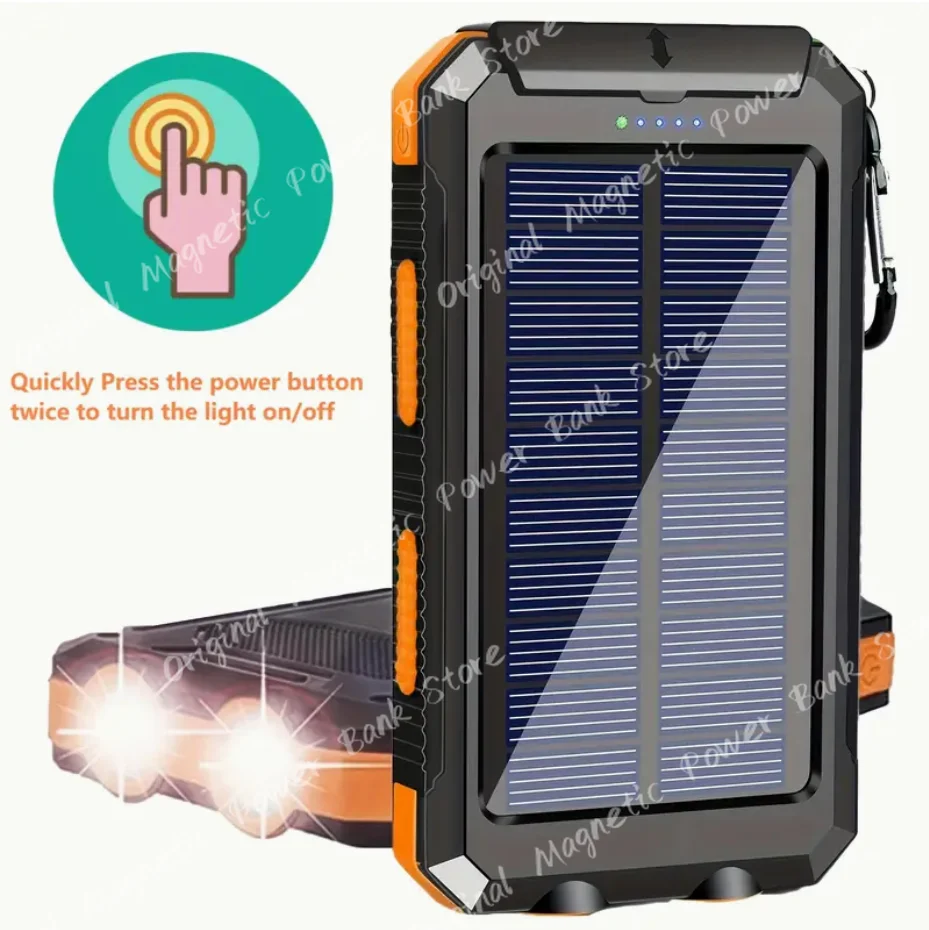 

50000mAh Solar Power Bank Portable Large Capacity Charger 120W Super Fast Charging Camping Battery for Xiaomi IPhone Samsung