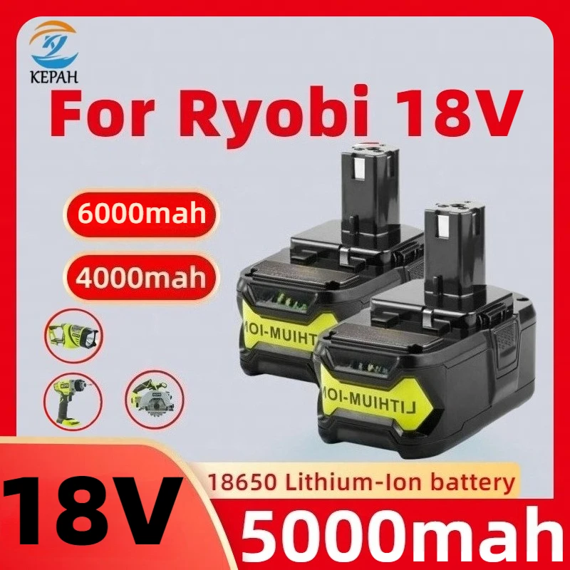 NEW 6Ah/6.5Ah for Ryobi One Plus 18v Battery Li-Ion for P108 P102 P103 P104 P105 P107 P122 PBP005 Ryobi Battery Tool Accessory