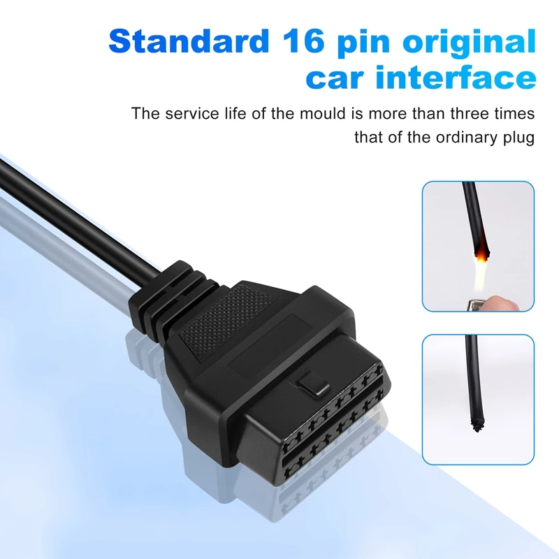 Cabo OBD2 para Honda, Adaptador OBD1, OBD2, OBDII, Conector de 3 pinos a 16 pinos