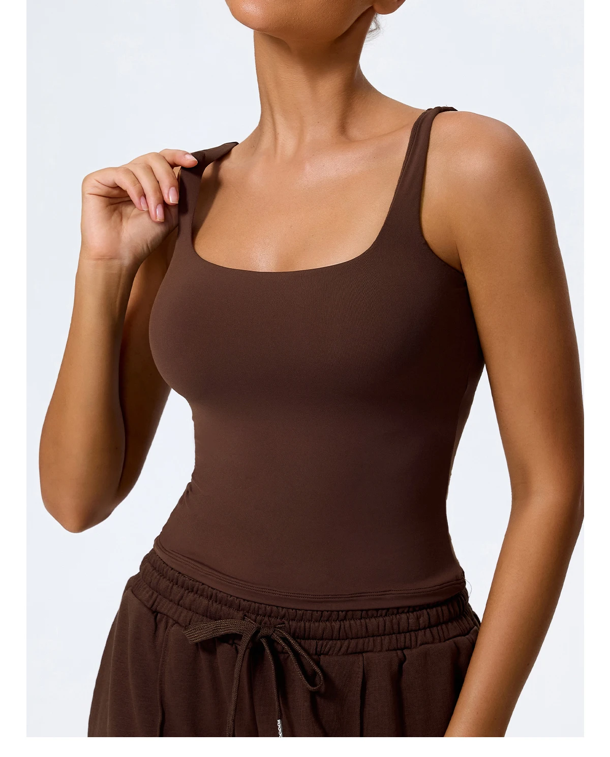 Hearuisavy Sommer Damen Workout Tanktop Gym Enganliegendes Unterhemd Atmungsaktiv Schnelltrocknend Ärmelloses Yoga-Oberteil Lauf-Sportweste – Detail 24