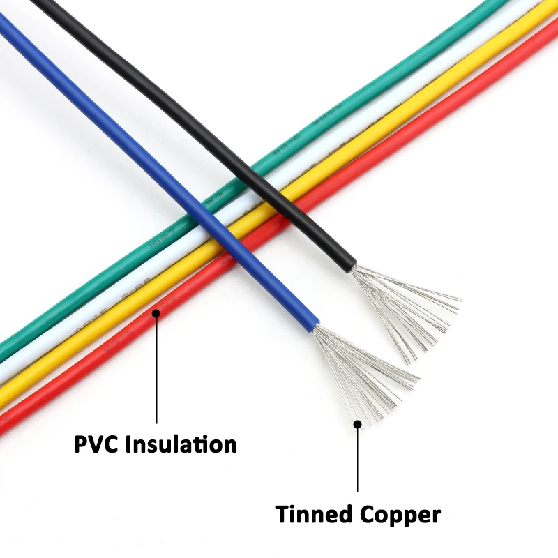 Boxed 1007 PVC Electric Wire 5 Colors Mix Kit 30/28/26/24/22/20/18/16 AWG PVC Insulated Tinned Copper Cable Stranded PCB Wires