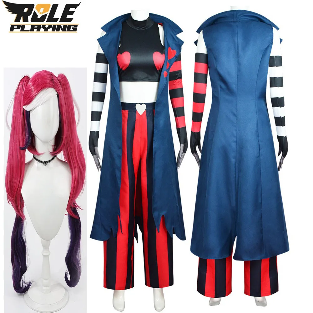 

Velvette Cosplay Women Fantasy Costume Vest Pants Uniform Gloves Wig for Adult Disguise Outfits Halloween Carnival Party Suit