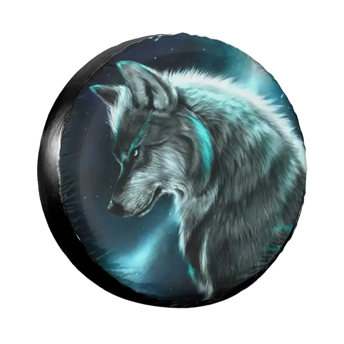 Wolf in The Moonlight Spare Wheel Tire Cover for Jeep Hummer Animal Waterproof Dust-Proof Vehicle Accessories Wheel Protector