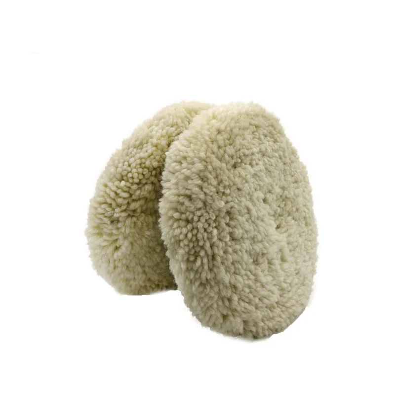 1PCS 7 Inch 100% Wool Polishing Pad Double Sided Hook & Loop For Compound Cutting & Buffing Auto Marine Trucks Car Repair Tools