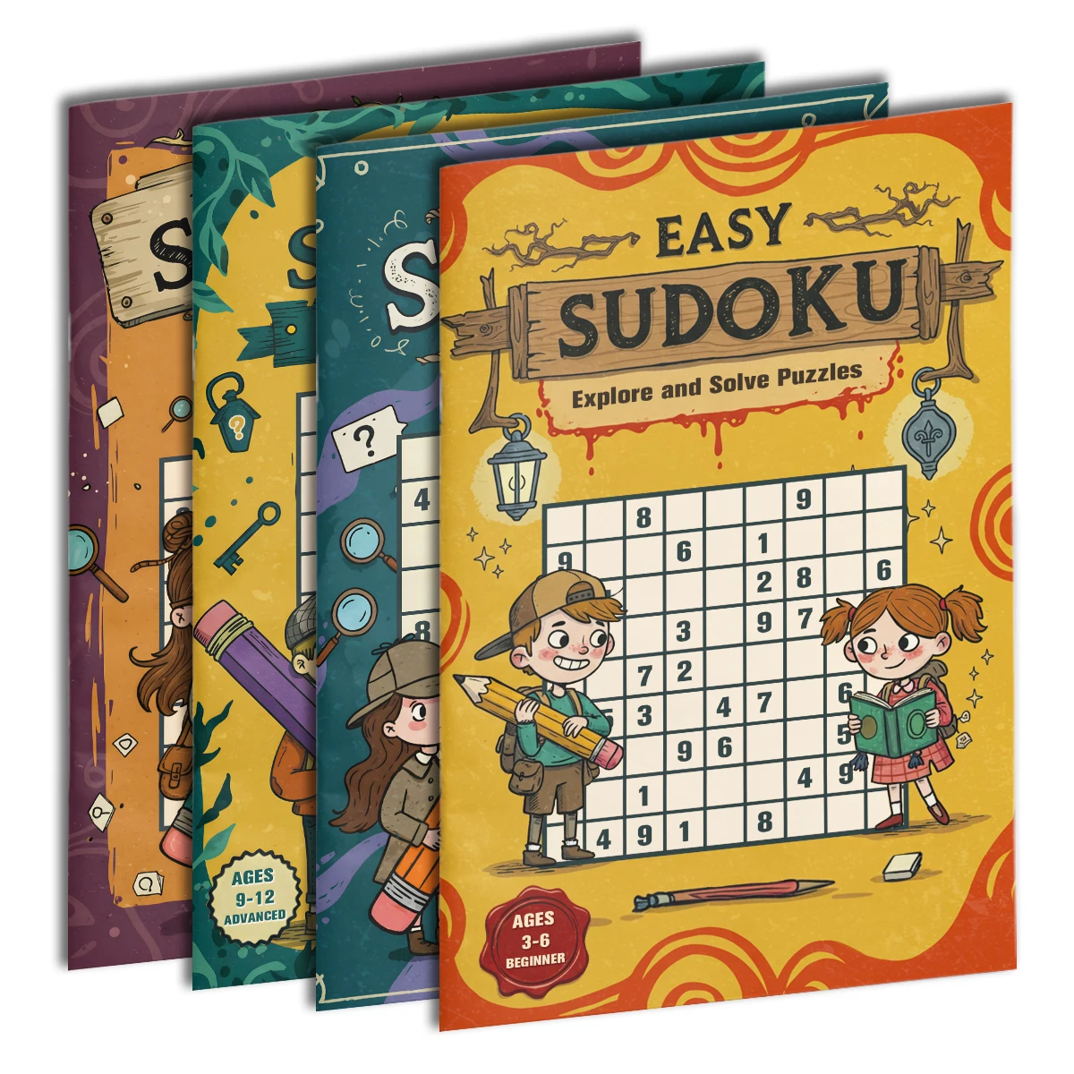 Kids Early Education Sudoku Puzzle Book, Brain Teaser Logic Game Workbook, Number Reasoning Training Book for Toddlers