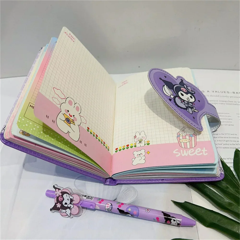 Sanrio Notebook Gel Pens Hello Kitty Kuromi Cinnamoroll Notepad Daily Weekly Agenda Planner Stationery Set Office School Supplie