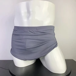 Men's Soft Comfortable Home Shorts Boxers Ice Silk Skin-Friendly Underpants Man Low-Rise Detachable Closure Briefs Sexy Trunks