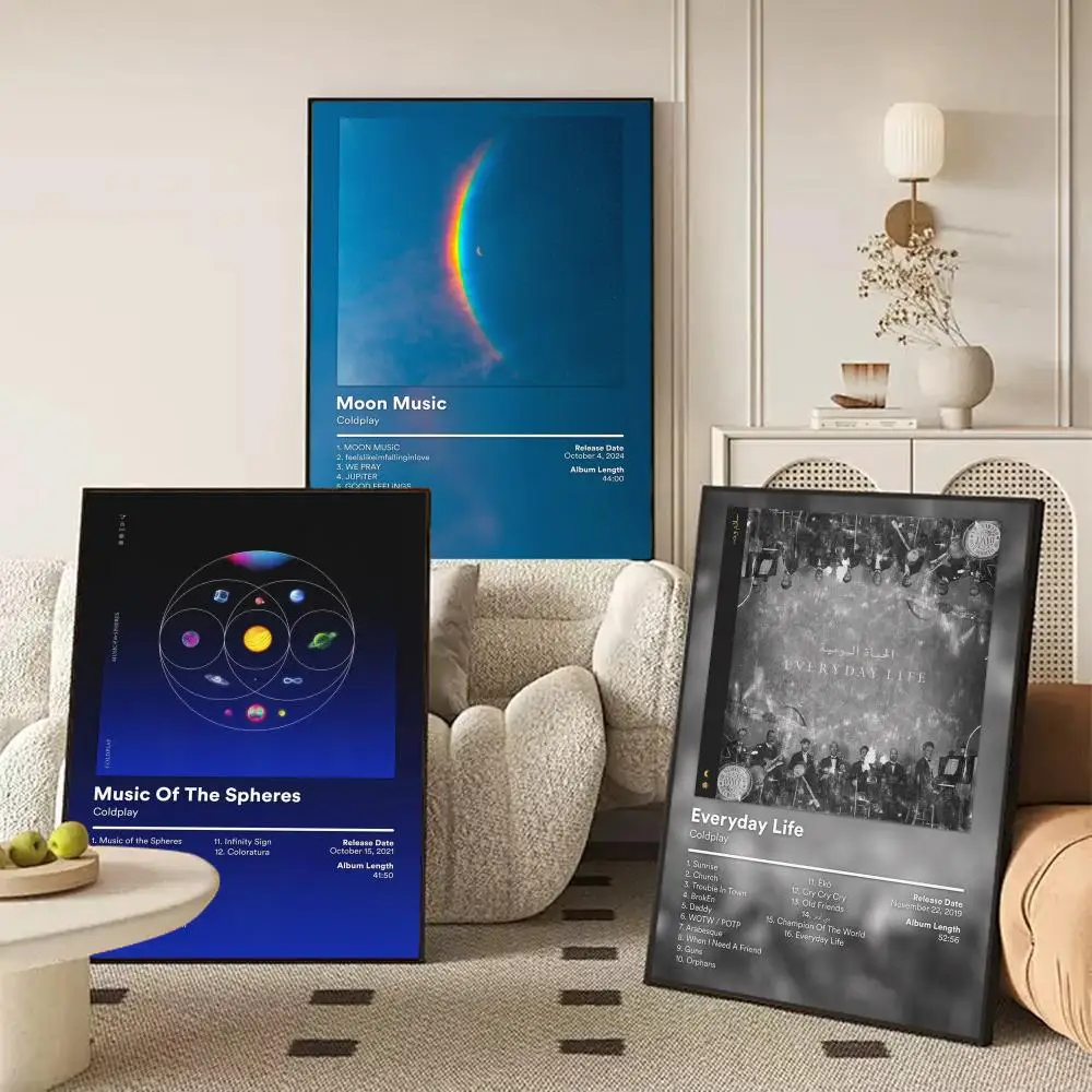 Singer C-Coldplay Poster Waterproof Self-Stick Wall Art Stickers, Removable Wall Decor for Living Room and Bedroom