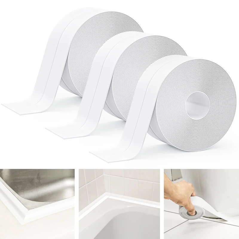 Self Adhesive Kitchen Caulk Sealing Tape Bathtub Toilet Edge Mildew Proof Sticker Kitchen Countertop Sink Waterproof Corner Seal