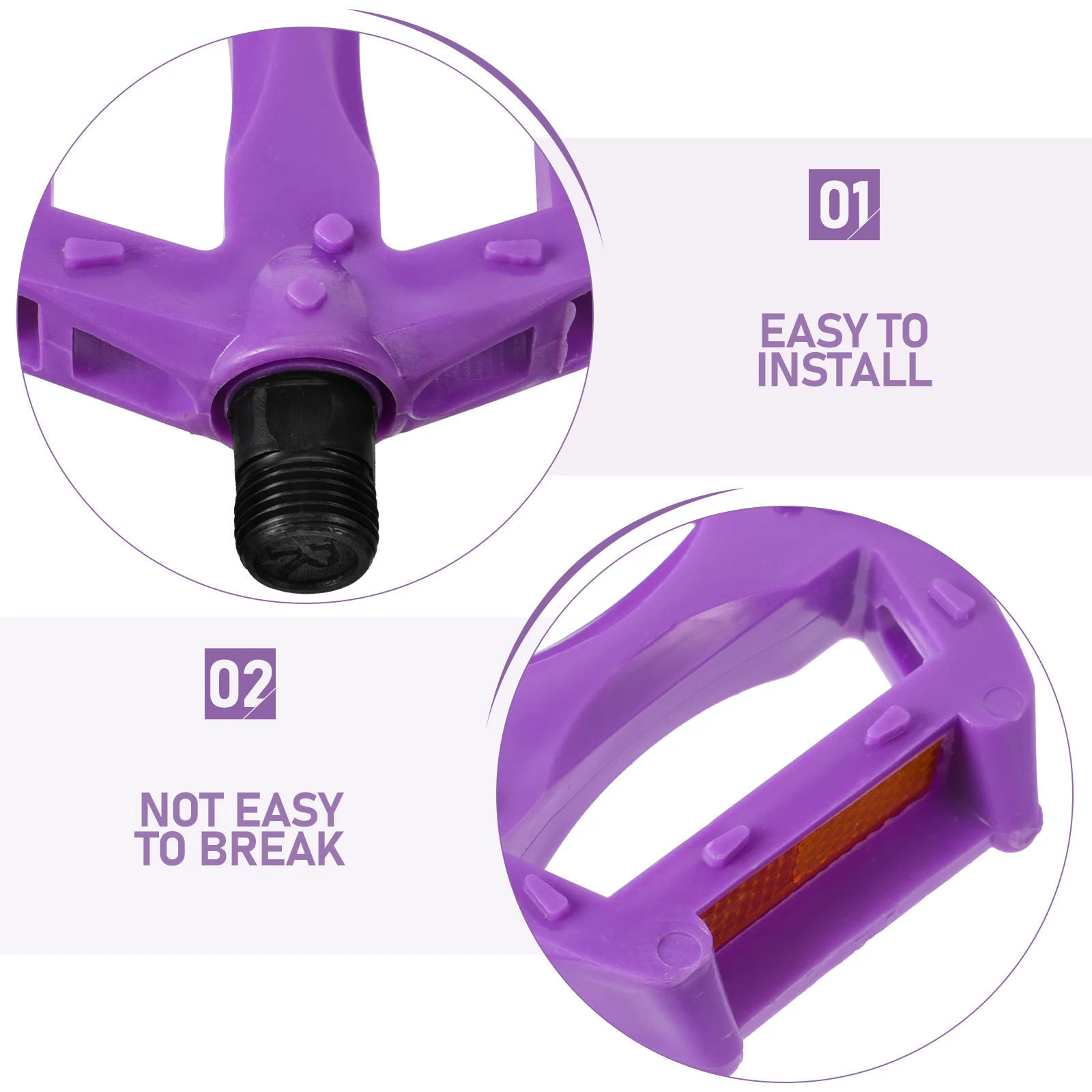 

1 Pair Purple Bicycle Pedals Replacement Plastic Bike Pedals for Kids Mountain Cycling Bike Parts Accessories