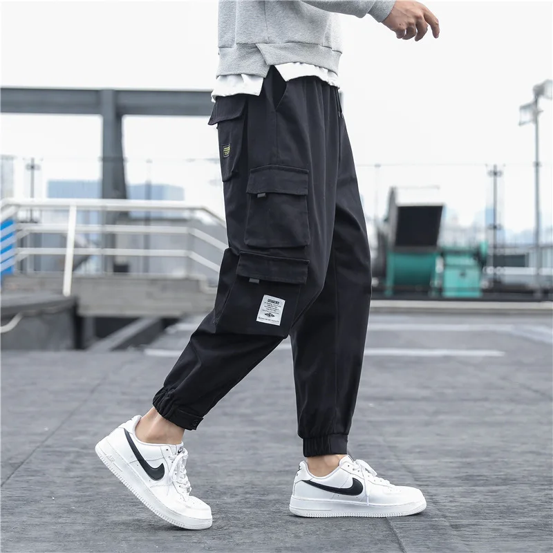 

Cotton Overalls Men'S Casual Pants Overalls Style Leggings Trend Loose Multi-Pocket Large Size