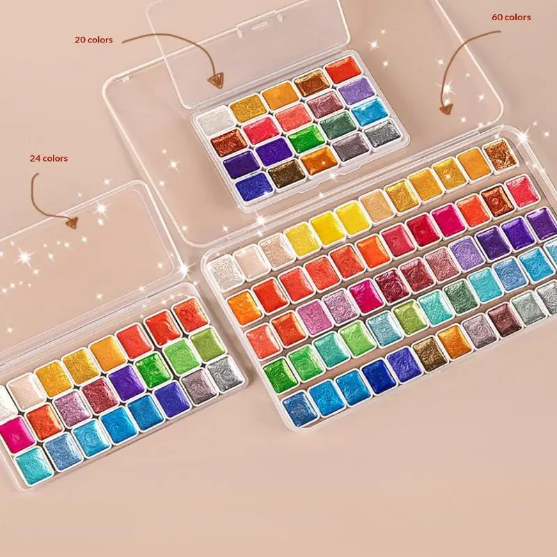 98 Colors Solid Pearlescent Watercolor Paint Set Professional Painting Tool for Artist Studio Creation Illustration Design