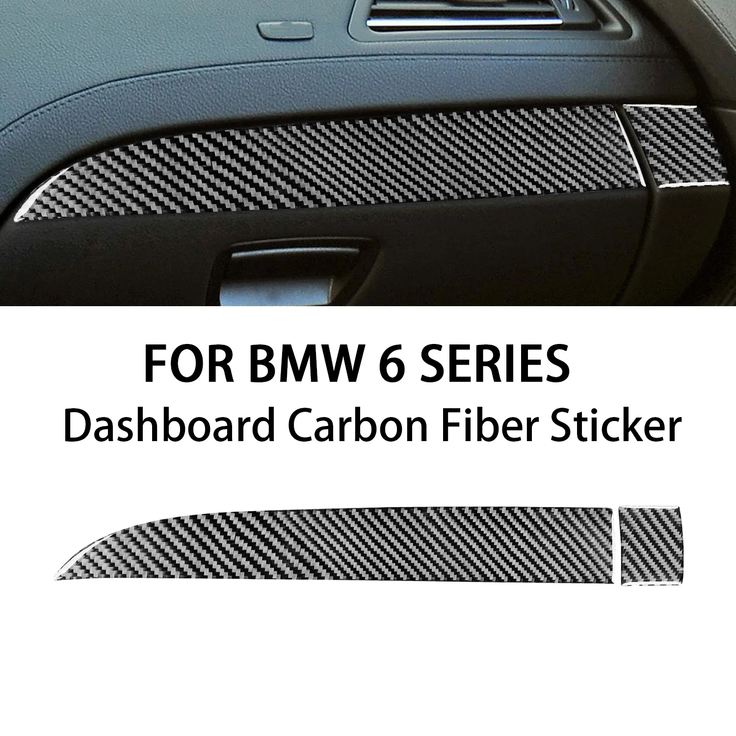 Co-Pilot Instrument Panel 2 Pcs Car Styling Accessories For BMW 6 Series M6 F12 F13 F06 2011-2018 M Sport Carbon Fiber Stickers