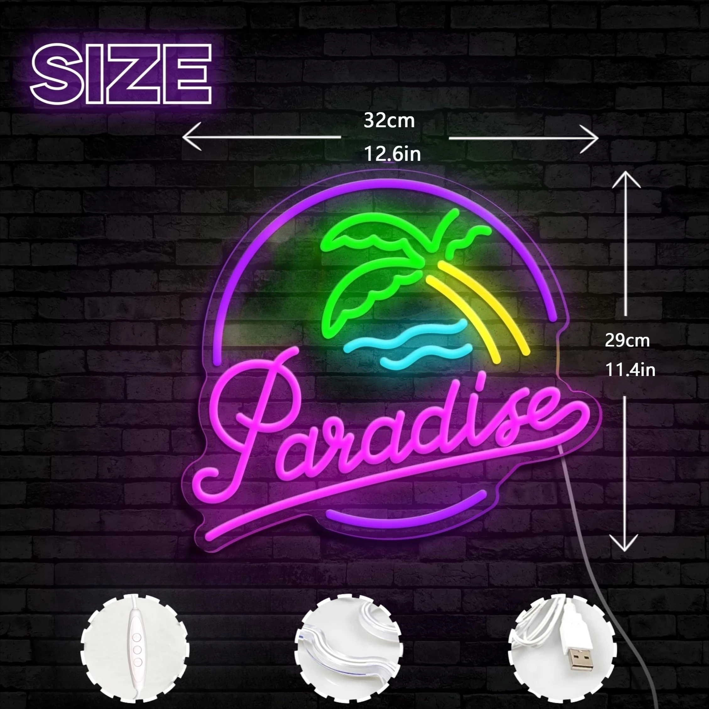 Aloha Paradise LED Neon Light - Home Decor Nearby ulasan dan harga