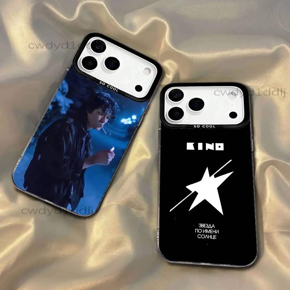 

Band K-Kino Viktor Tsoi Phone Case For iPhone 17,16,15,14,13,12,11,X,8,7,Pro,Max,Plus,SE4,Air,Mini IMD Gray Hard Matte