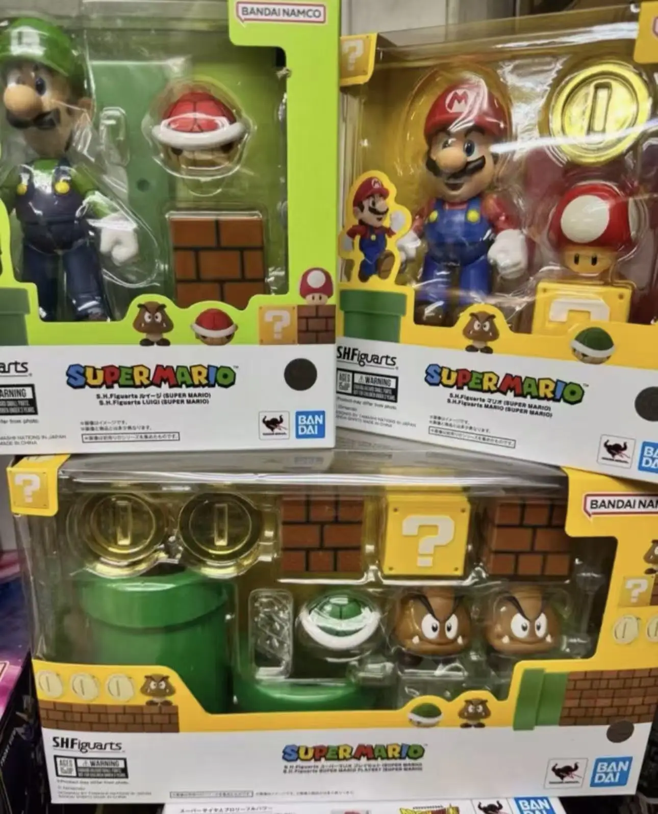 100% en Stock, Original Bandai S.H.Figuarts, Set de Juego Shf Mario Luigi, Figuras de Acción de Anime Super Mario, Juguetes Coleccionables