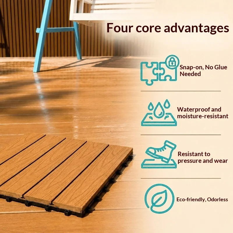 Modern Minimalist Co-extrusion WPC Waterproof Anti-corrosion Durable Outdoor Decking Garden Balcony Courtyard Home Decor Novelty