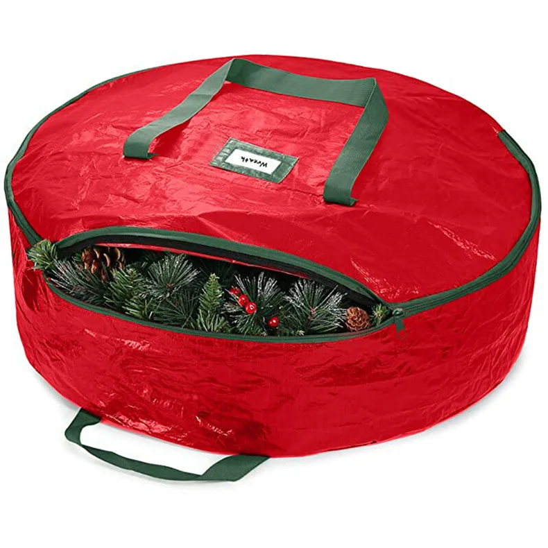 Bolsa grande para árbol de Navidad, caja de almacenamiento con asas, impermeable y duradera, organizador para el hogar