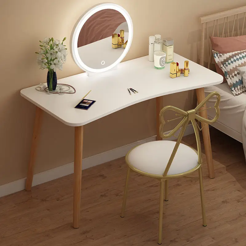 

Dressing table Nordic small bedroom dressing table multifunctional solid wood legs new dressing table economical home