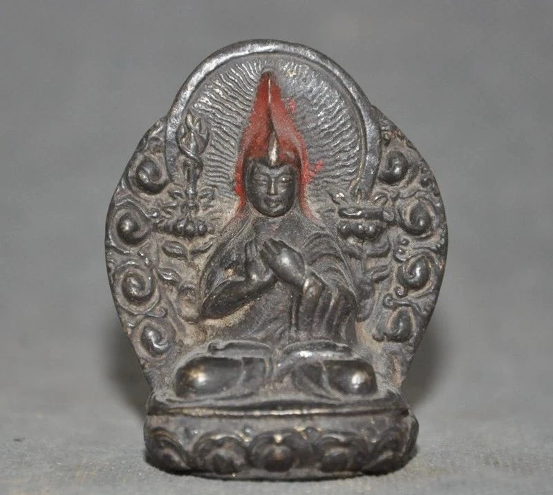 

Tibetan Buddhism temple bronze Je Tsongkhapa master Guru Lama Buddha statue