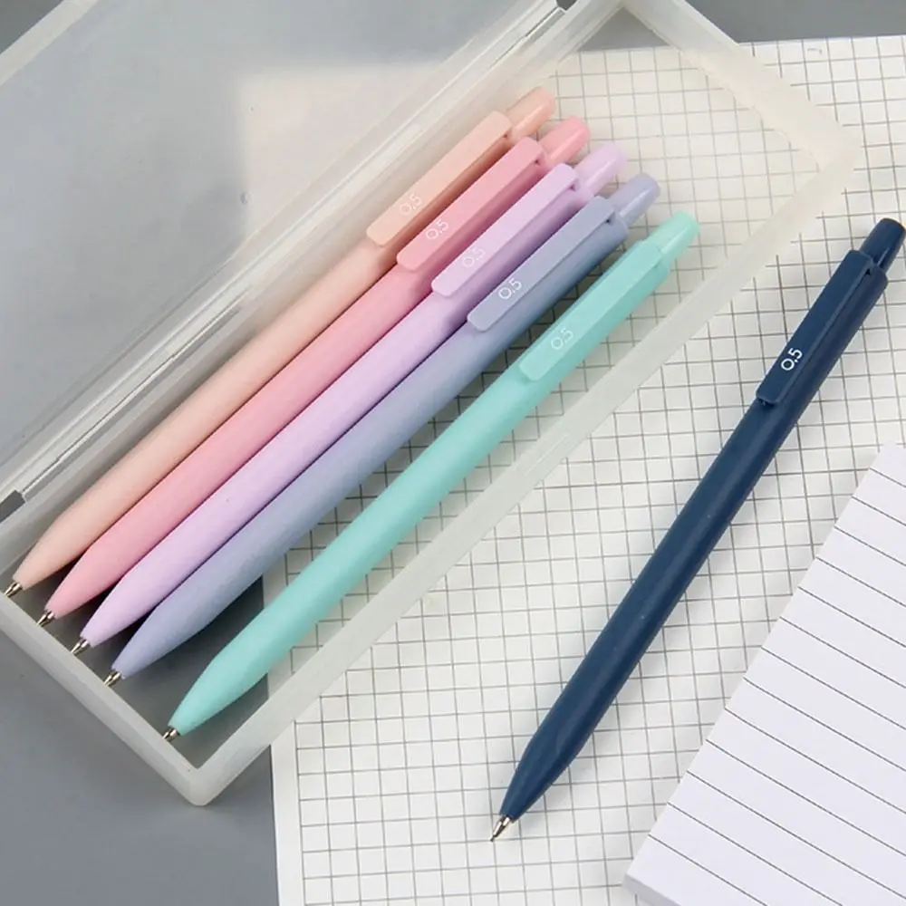 

6PCS/Set Writing Tools Posture Correction Creative Stationery Morandi Color Triangle Rod Automatic Pencil Mechanical Pencil