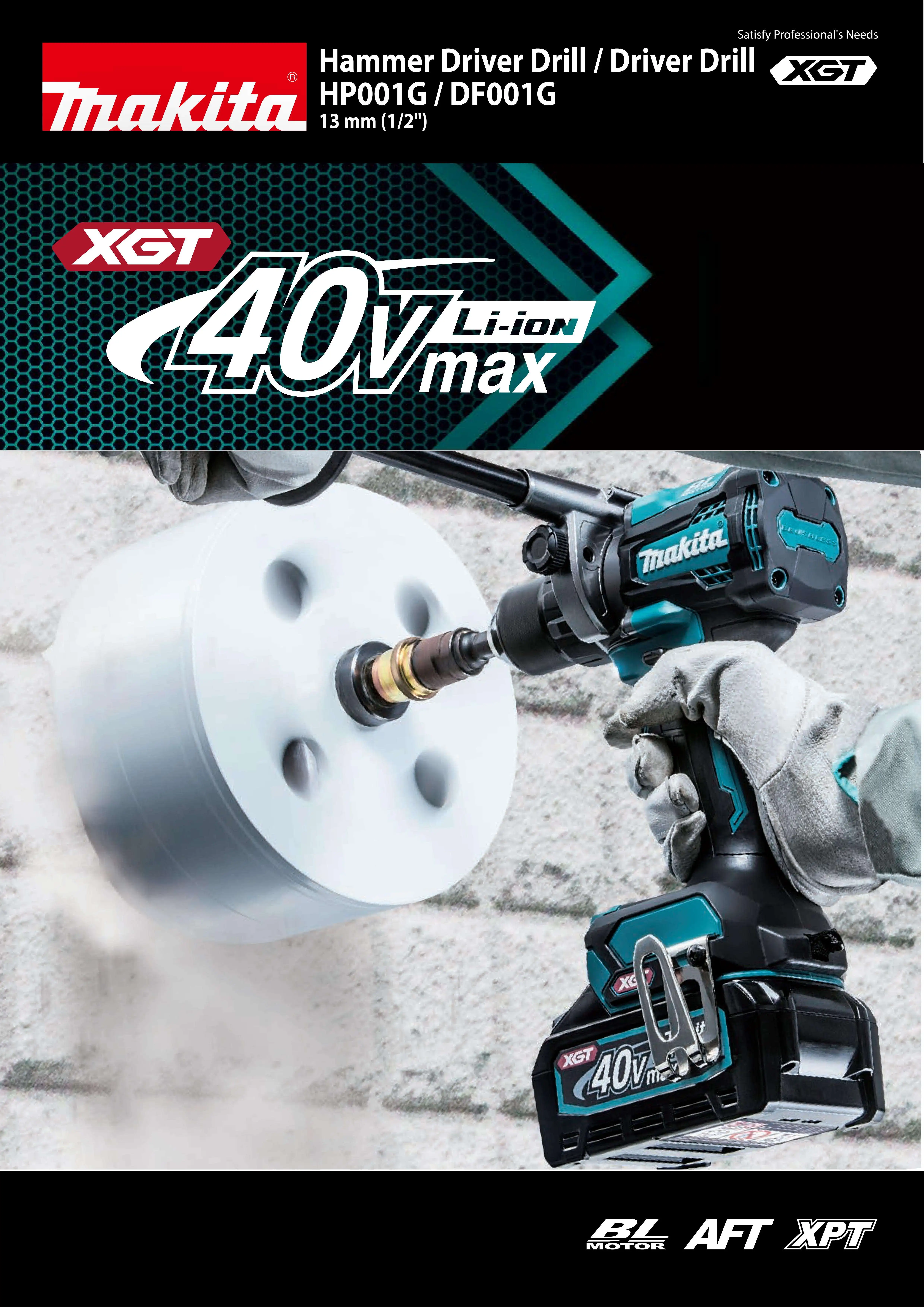 Makita DF001GZ HP001GZ Brushless Cordless Drill Driver 40V XGT Power Tools 2600RPM