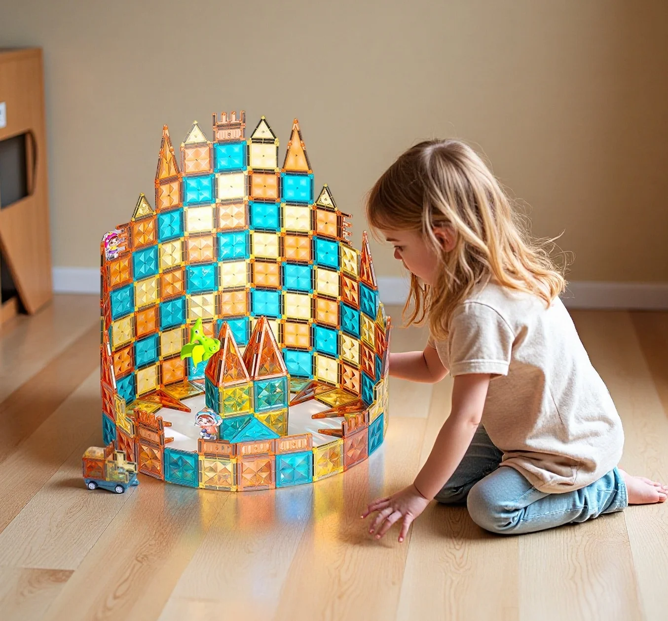 

Colorful Window 4D diamond-faced puzzle building Block Set, architectural puzzle magnetic pieces, Boys' and girls' toy gifts