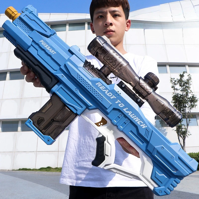 Kids High Pressure Electric Water Gun Toys Summer Outdoor Beach Pool Fight Games Children Automatic Absorb Water Watergun Gifts