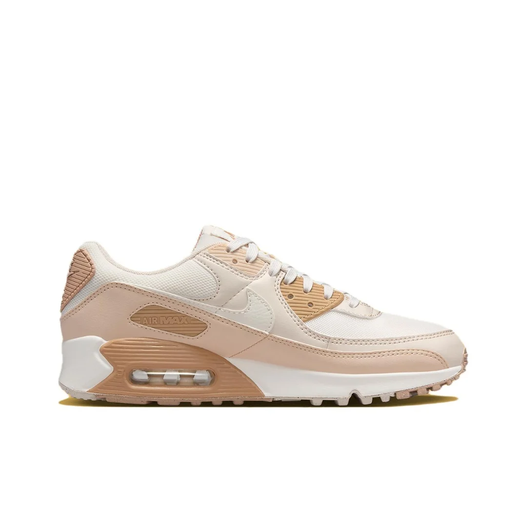 Nike New AIR MAX90 Low Men's and Women's Sneakers Breathable and comfortable casual shoes Lightweight cushioning Brown and White