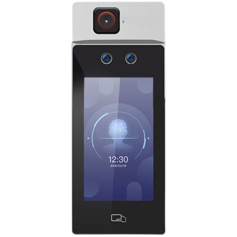 

2 million binocular camera 7 inch facial recognition temperature access control machine touch screen clock in machine