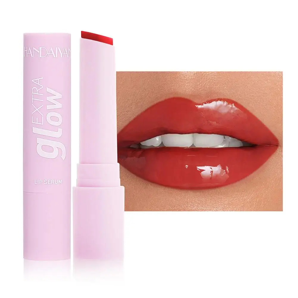 Lápiz labial de gelatina de 8 colores, espejo hidratante, cristal de tinte ligero de agua, brillo de labios sólido rosa, Sexy, maquillaje de labios, cosméticos, B0i2