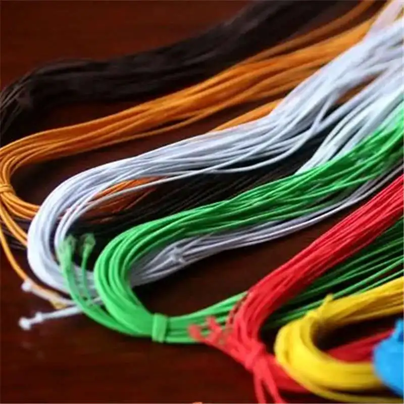 12M Beaded Elastic Rope Colorful Bracelets Rosary Beads Multi-colored Cord Beading Accessories 1mm