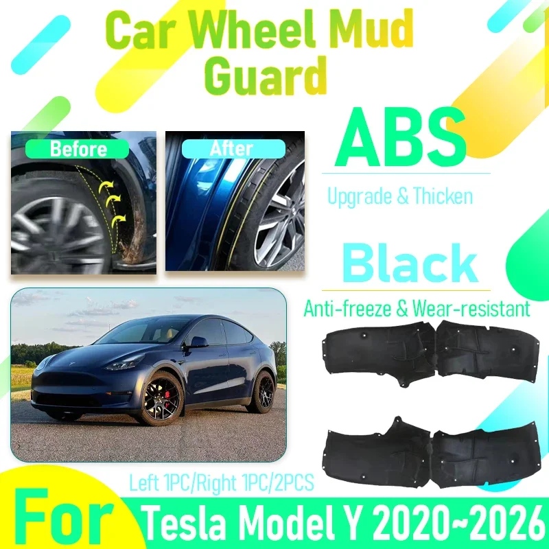 

Car Mud Guards For Tesla Model Y 2020~2026 Dustproof Left Right Wheel Fenders Flare Flaps Baffle Exterior Parts Auto Accessories