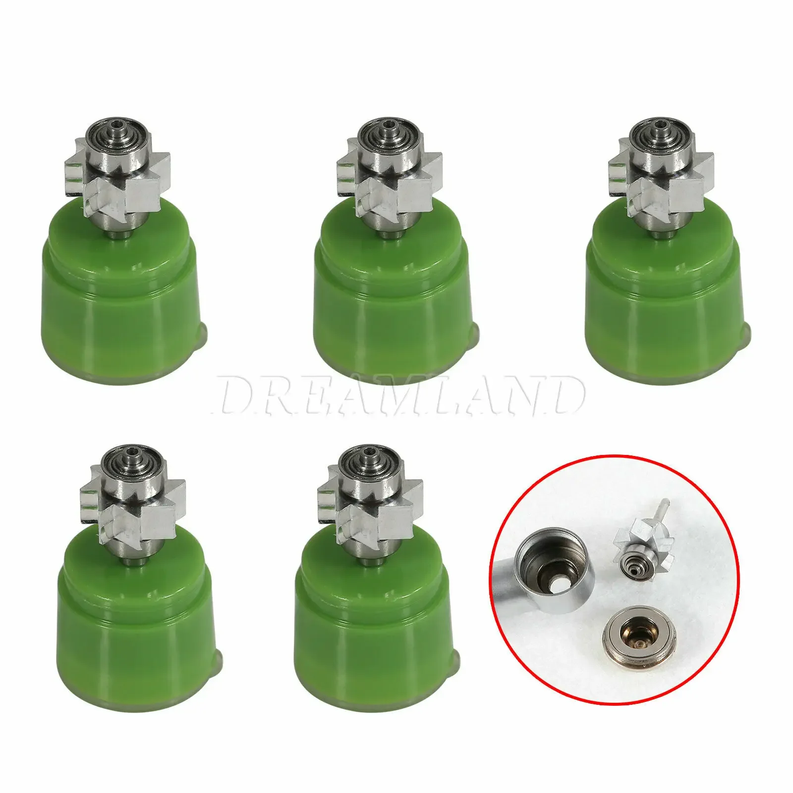 5PCS Dental Turbine Large Head Torque Rotor Cartridge For E-generator LED High Speed Handpiece Kavo Style