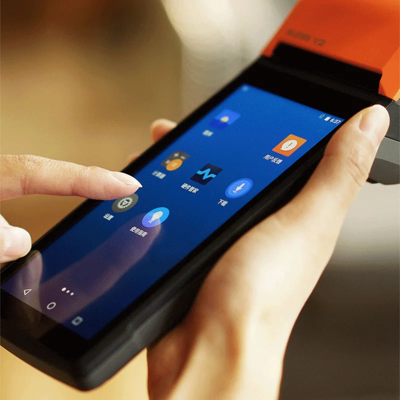 

V2/V2S Android7.1 портативный POS-терминал принтер КПК-сканер 5,45 HD поддержка 4G WiFi Bluetooth 2 ГБ + 16 ГБ мобильный платежный терминал