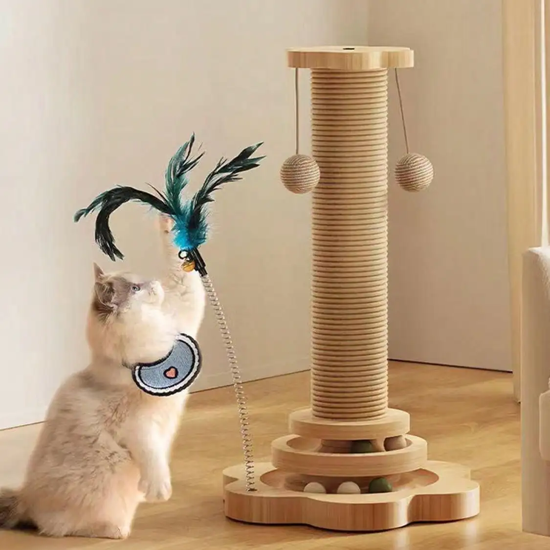 Wooden Multi-Level Cat Activity Tower 4