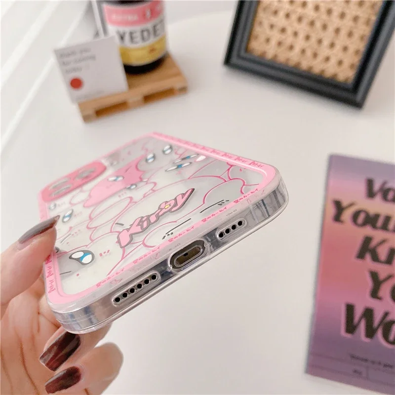حافظة هاتف متحركة من أنيمي كيربي لهواتف آيفون 14 13 12 11 برو بروماكس X XS XR XSmax 7 8 plus غطاء مضاد للصدمات شامل كليًا