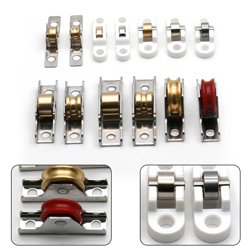 1 Pcs 7-12mm Stainless Steel Window Rollers Door Sliding Shutter Pulley Screen Vintage Sliders Wheel Track Pulley Door Hardware