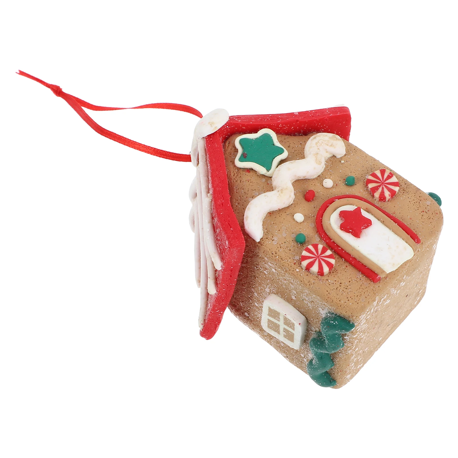 

Small House Pendant Christmas Tree Hanging Ornament Clay Tiny Homes Decor Holiday Indoor Xmas Tree Decorations