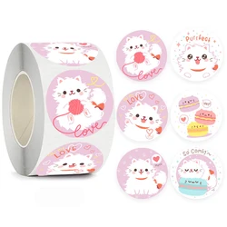 50-500pcs Kawaii Cat Thank You Stickers Adhesive Gift Decoration Seal Labels for Baking Packaging,Envelope Seals Kids Reward