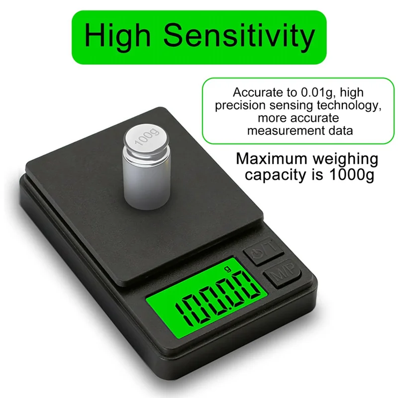 

Upgraded Pocket Scale Digital Multifunctional 0.01 G/1000 G Precision Scales Portable Kitchen Scale