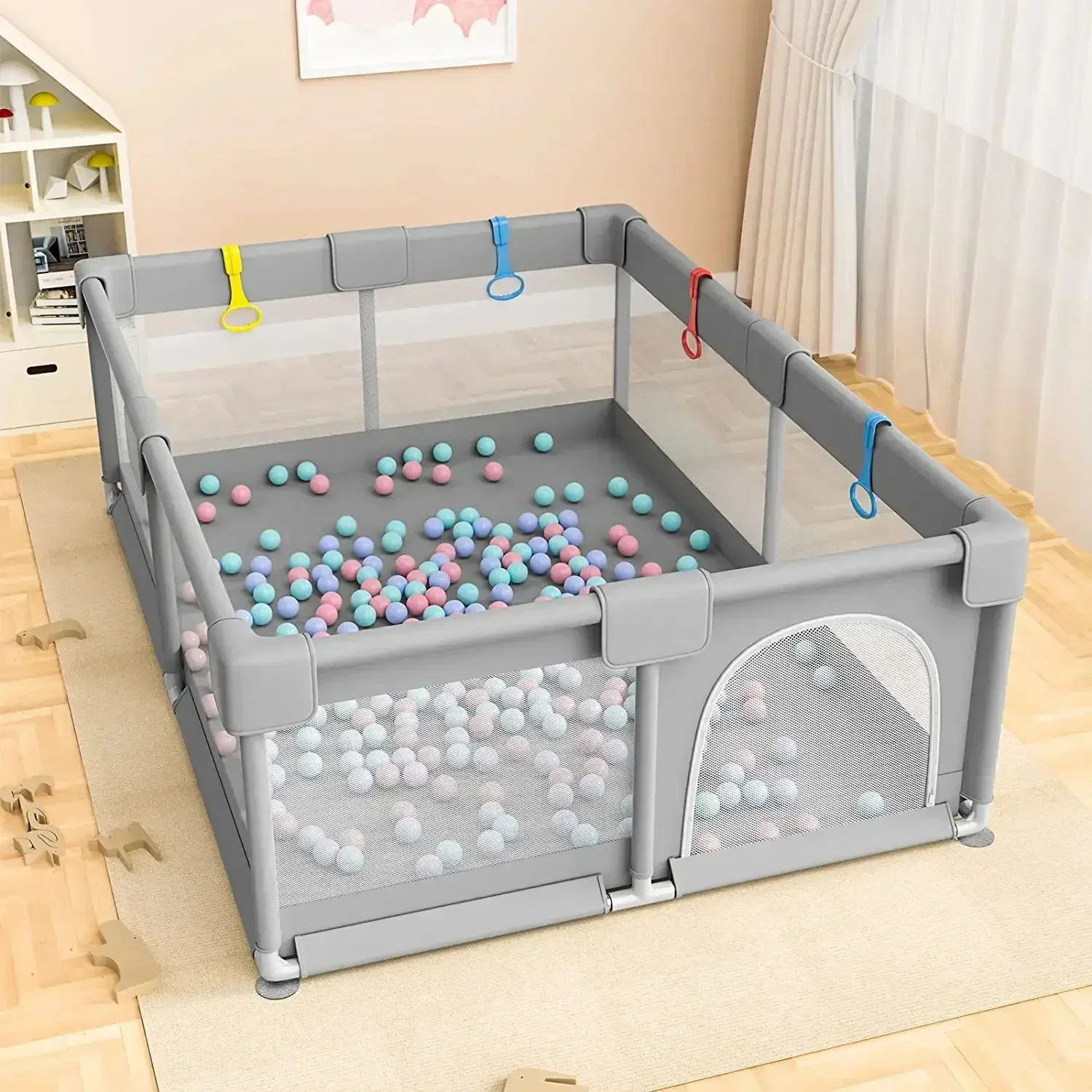 Popular Selling Baby Playpens Double Gates Children Safety Yard Kids Playpen Soft Play Fence