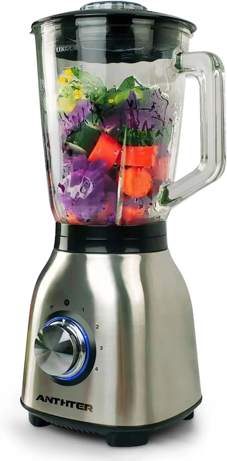 

Professional Plus Blenders For Kitchen, 950W Motor Blender with Stainless Countertop, 50 Oz Glass Jar, Ideal for Puree, Ice Crus