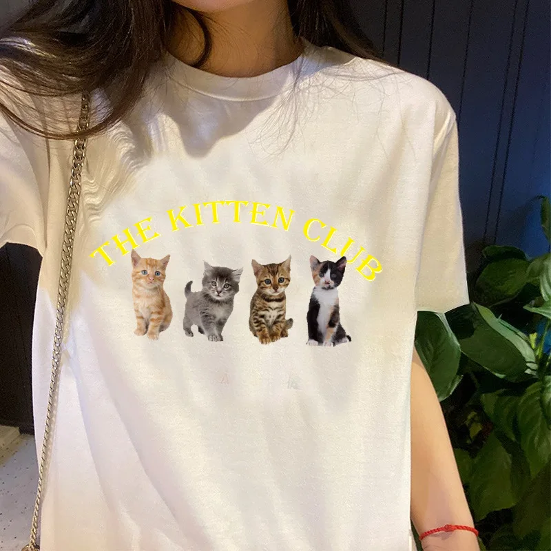 Kitten Club Women T Shirt  Inspirational Quotes Harajuku Tumblr Cute Oversized T-Shirt Female Grunge Aesthetic Graphic Tee Tops