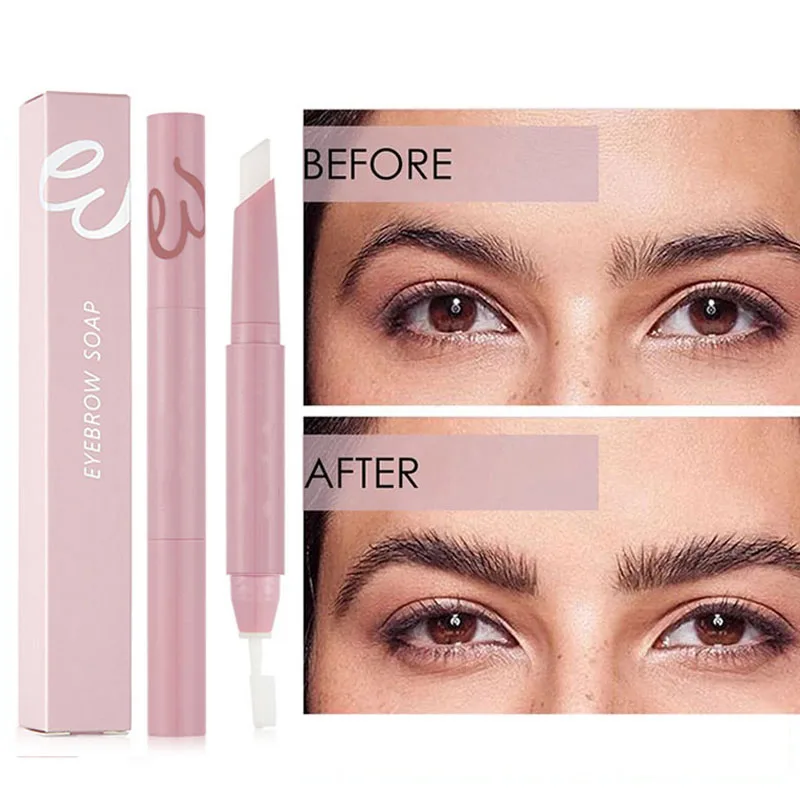 더블 헤드 아이 브로우 젤 브로우 왁스 펜슬 클리어 방수 스타일링 비누 브로우, 오래 지속되는 아이 와일드 스타일링 도구 브러쉬 메이크업 