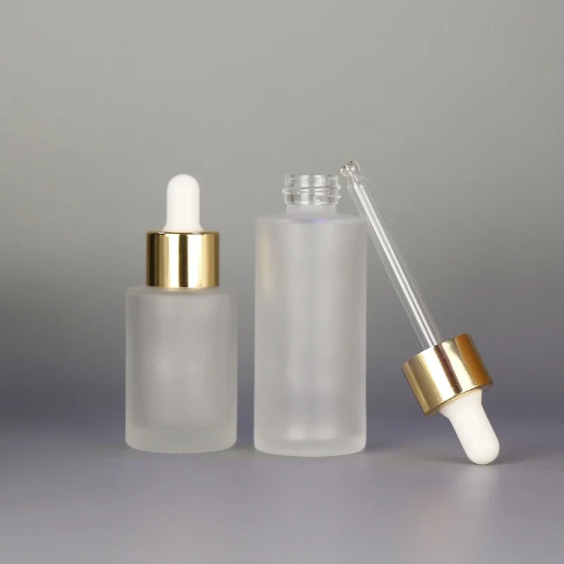 96pcs 100ml flat shoulder clear frosted thick hair oil serum glass dropper bottle for essential oil 15ml 30ml 50ml 60ml 80ml