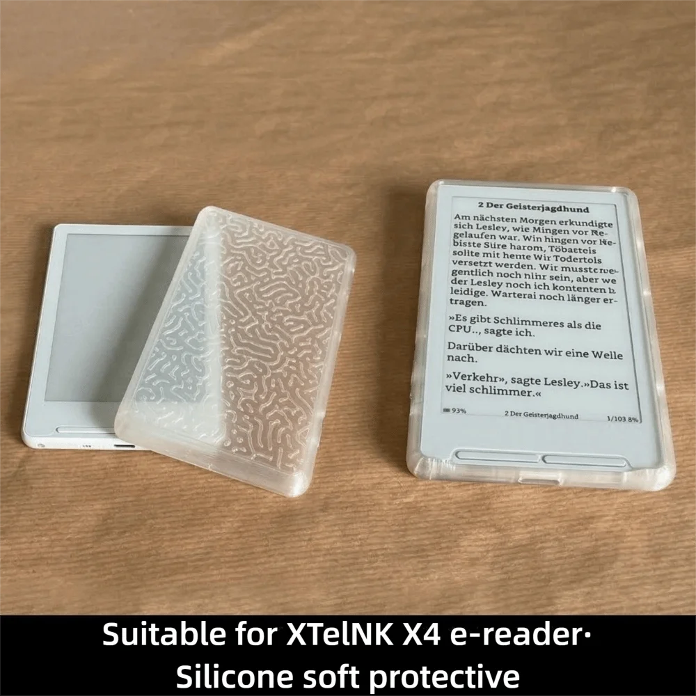 New Silicone EBook Reader Case Soft Shell Lightweight E-Reader Cover Flexible Decorative Cover for XTEINK X4 E-Reader Protection