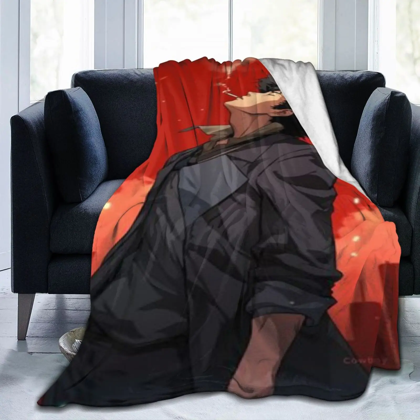 Coperta in flanella Anime Cowboy Bebop Coperta con stampa super morbida e confortevole Leggera quattro stagioni per divano letto del soggiorno