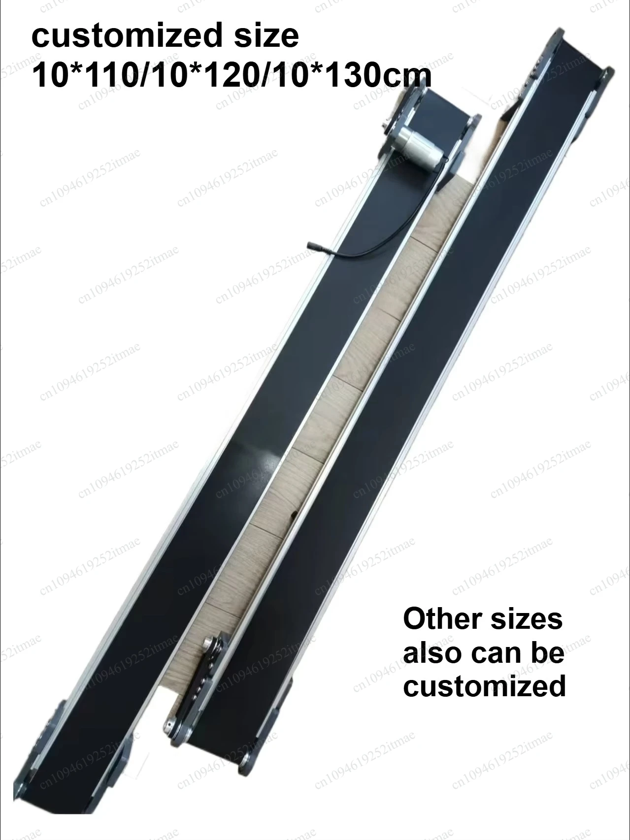 Customized 130*10cm Desktop Assembly Line Conveyor, 116RPM Speed Adjustable Electric Production Line Conveyor Belt